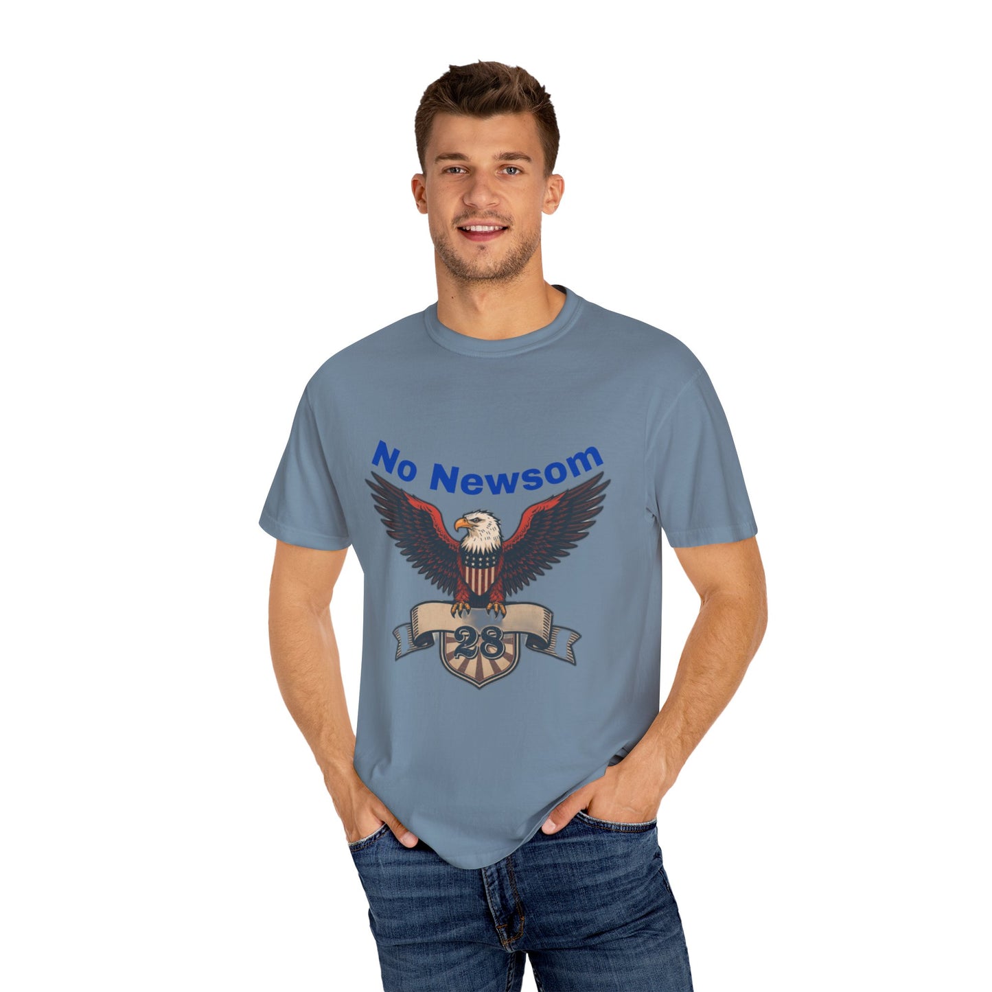 Eagle Emblem Garment-Dyed T-Shirt, Comfortable Vintage Tee, Patriotic Apparel, Casual Wear, Perfect Gift for Veterans