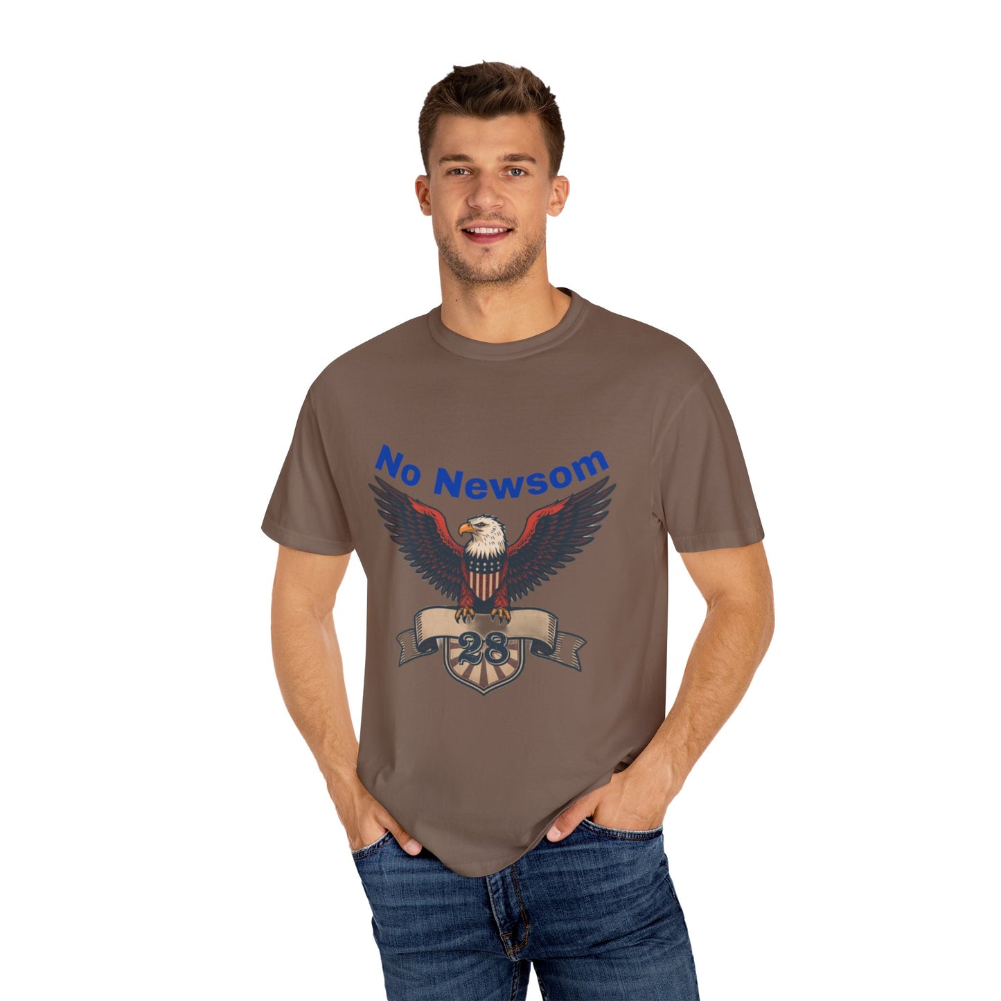 Eagle Emblem Garment-Dyed T-Shirt, Comfortable Vintage Tee, Patriotic Apparel, Casual Wear, Perfect Gift for Veterans