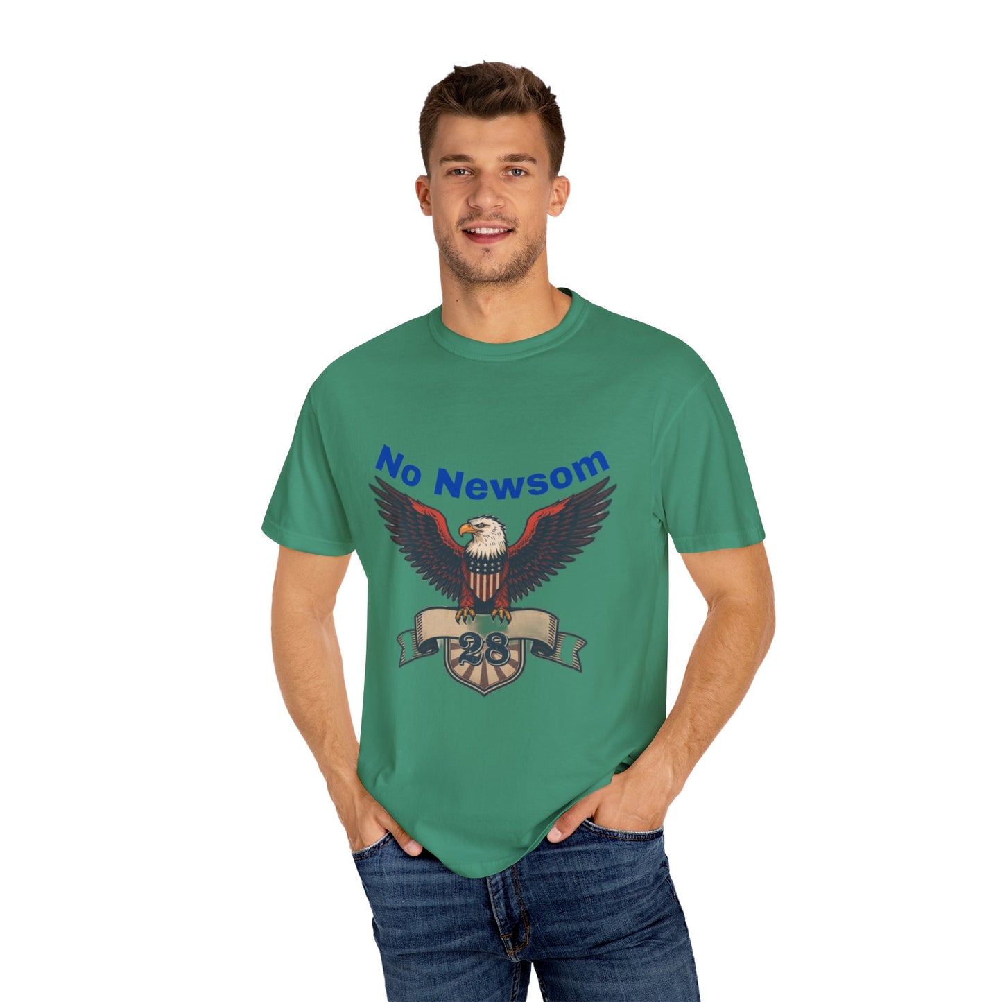 Eagle Emblem Garment-Dyed T-Shirt, Comfortable Vintage Tee, Patriotic Apparel, Casual Wear, Perfect Gift for Veterans