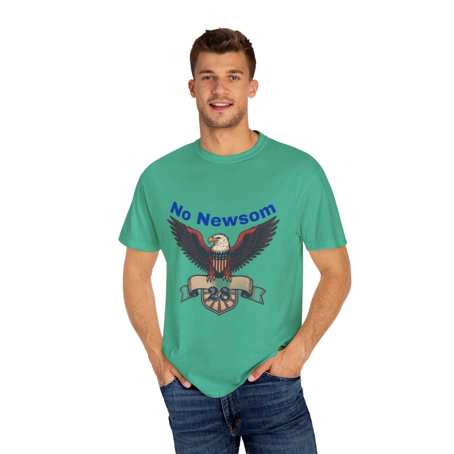 Eagle Emblem Garment-Dyed T-Shirt, Comfortable Vintage Tee, Patriotic Apparel, Casual Wear, Perfect Gift for Veterans