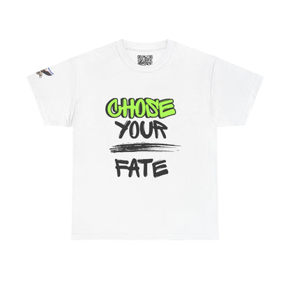 Unisex Heavy Cotton Tee - Choose Your Fate - Graphic T-Shirt, Casual Wear, Streetwear, Gift for Gamers, Festivals, Self-Expression