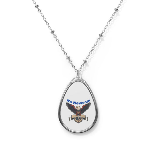Statement Oval Necklace - No Newsom, Trendy Jewelry, Unique Gift, Campaign Jewelry, Activist Necklace, Political Statement Piece