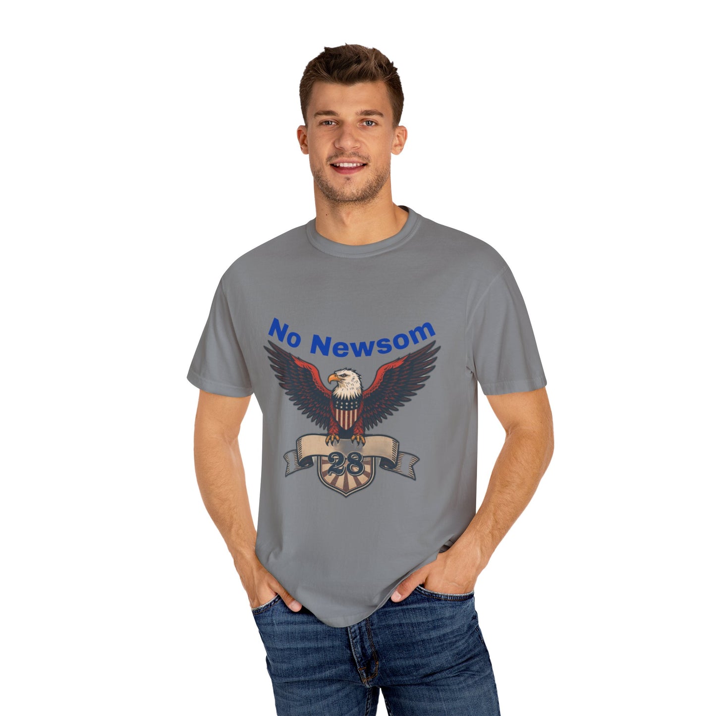 Eagle Emblem Garment-Dyed T-Shirt, Comfortable Vintage Tee, Patriotic Apparel, Casual Wear, Perfect Gift for Veterans