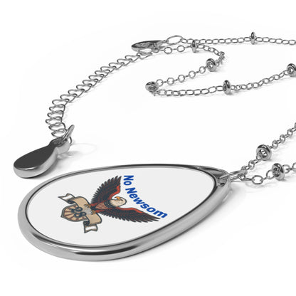 Statement Oval Necklace - No Newsom, Trendy Jewelry, Unique Gift, Campaign Jewelry, Activist Necklace, Political Statement Piece