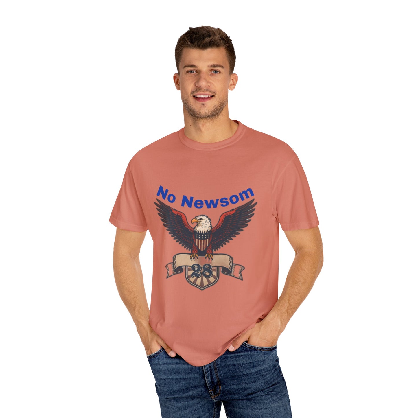 Eagle Emblem Garment-Dyed T-Shirt, Comfortable Vintage Tee, Patriotic Apparel, Casual Wear, Perfect Gift for Veterans