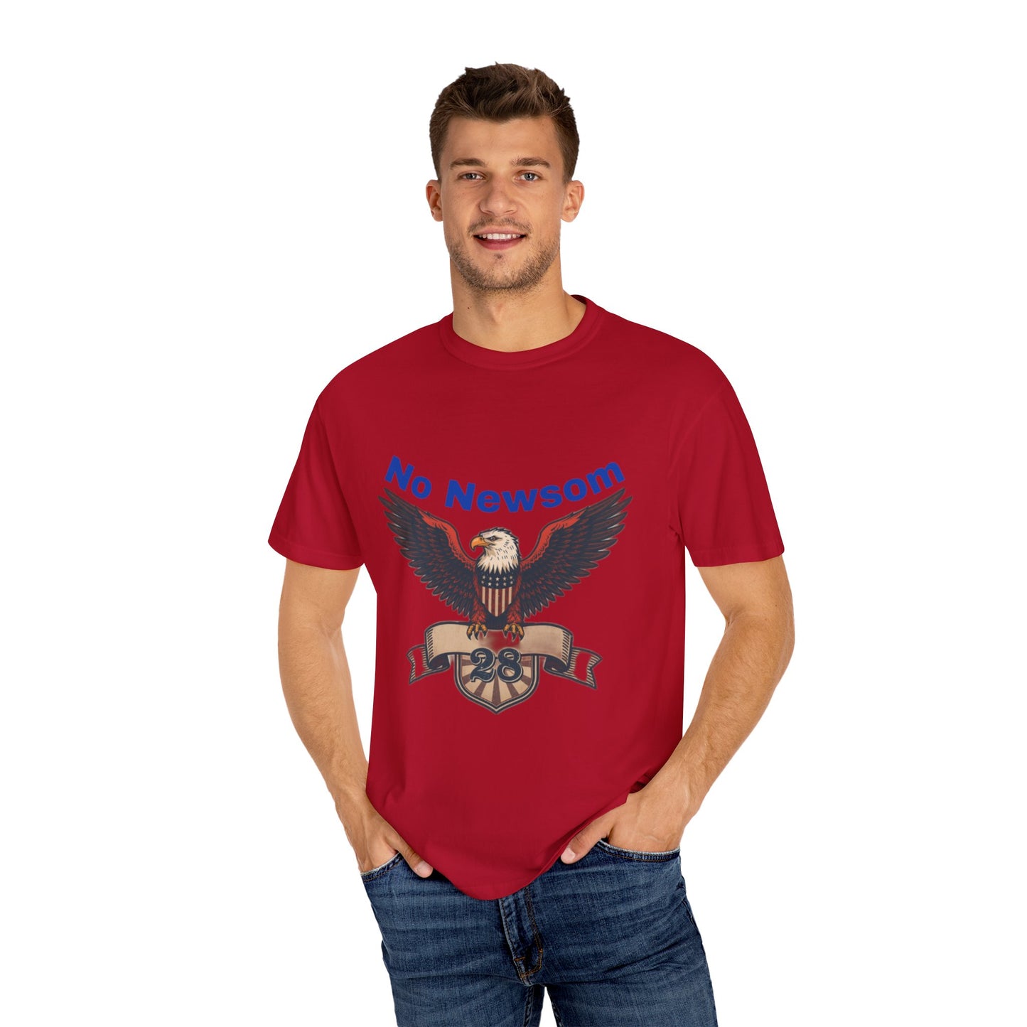 Eagle Emblem Garment-Dyed T-Shirt, Comfortable Vintage Tee, Patriotic Apparel, Casual Wear, Perfect Gift for Veterans