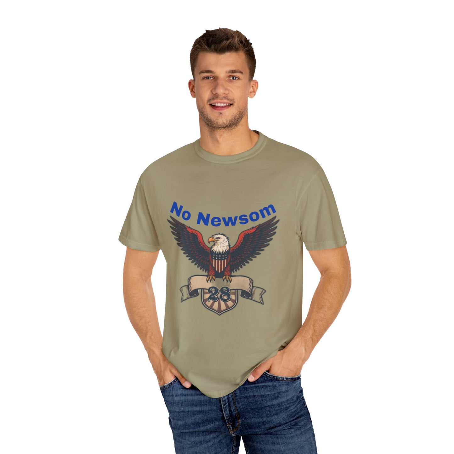 Eagle Emblem Garment-Dyed T-Shirt, Comfortable Vintage Tee, Patriotic Apparel, Casual Wear, Perfect Gift for Veterans